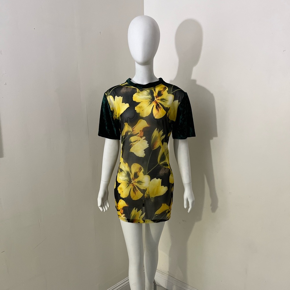 Yellow Floral Printed Dress